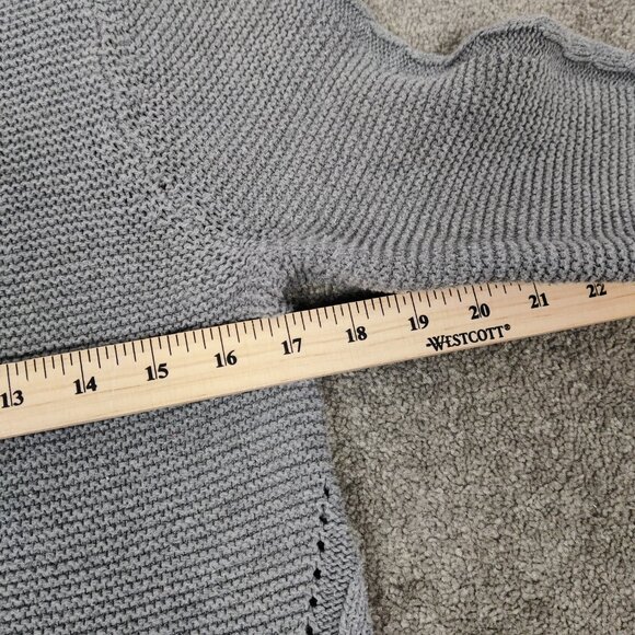 Sears Women's Sweater Size M 10 / 12 Gray Cotton Blend Knitwear Cableknit Casual - Picture 7 of 8
